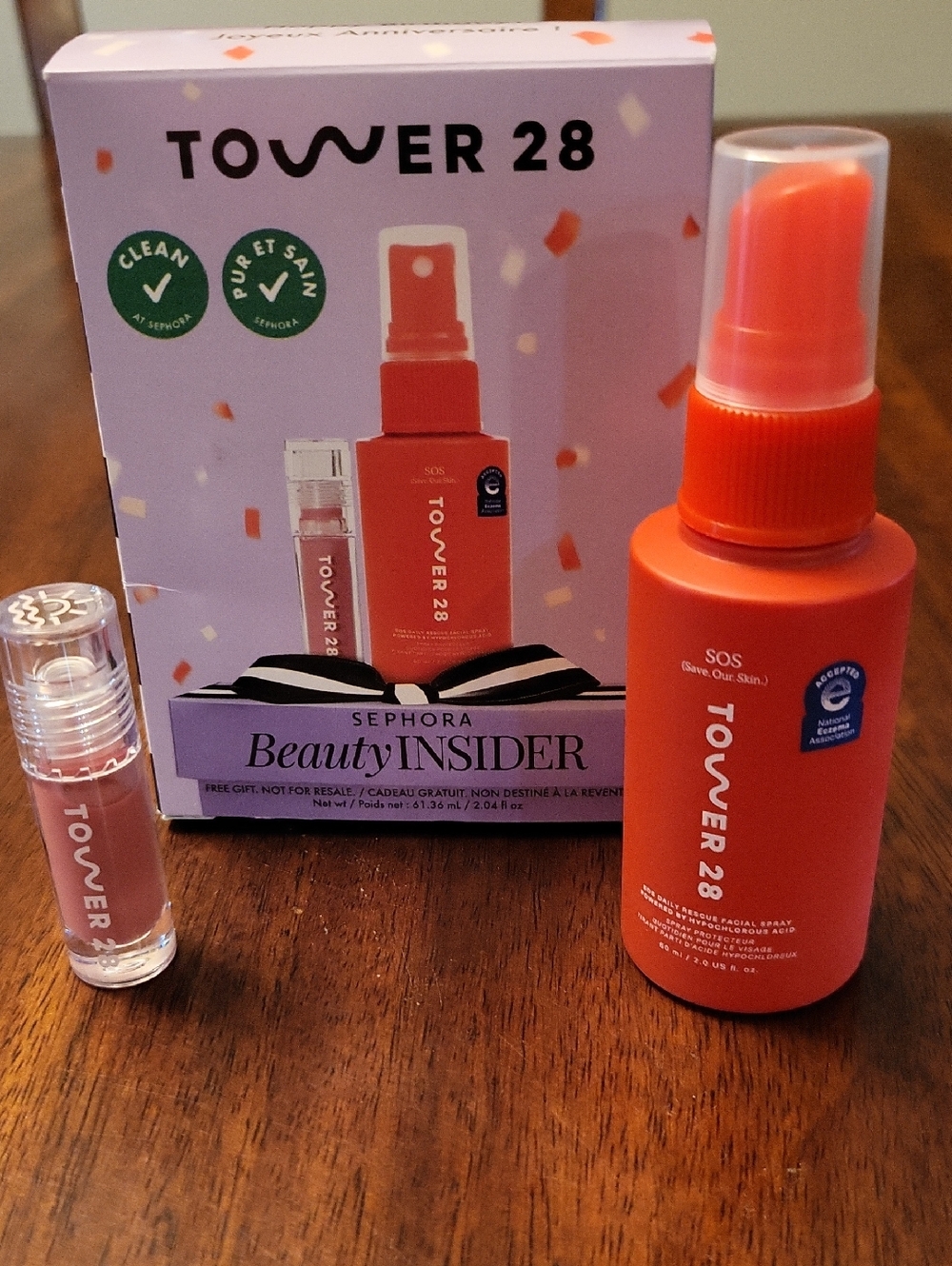 Tower 28 SOS Facial Spray And Shine On Lip Jelly In Pistachio